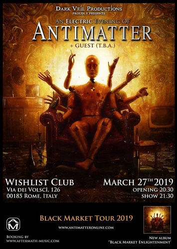An Electric Evening of Antimatter – Black Market Tour 2019, ROMA, Wishlist Club, 27 Marzo 2019